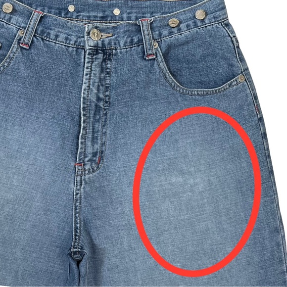 Vintage 90s Jeans Blue Asphalt High Rise Wide Leg Size 11 - Picture 10 of 13